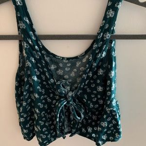 floral front tie tank